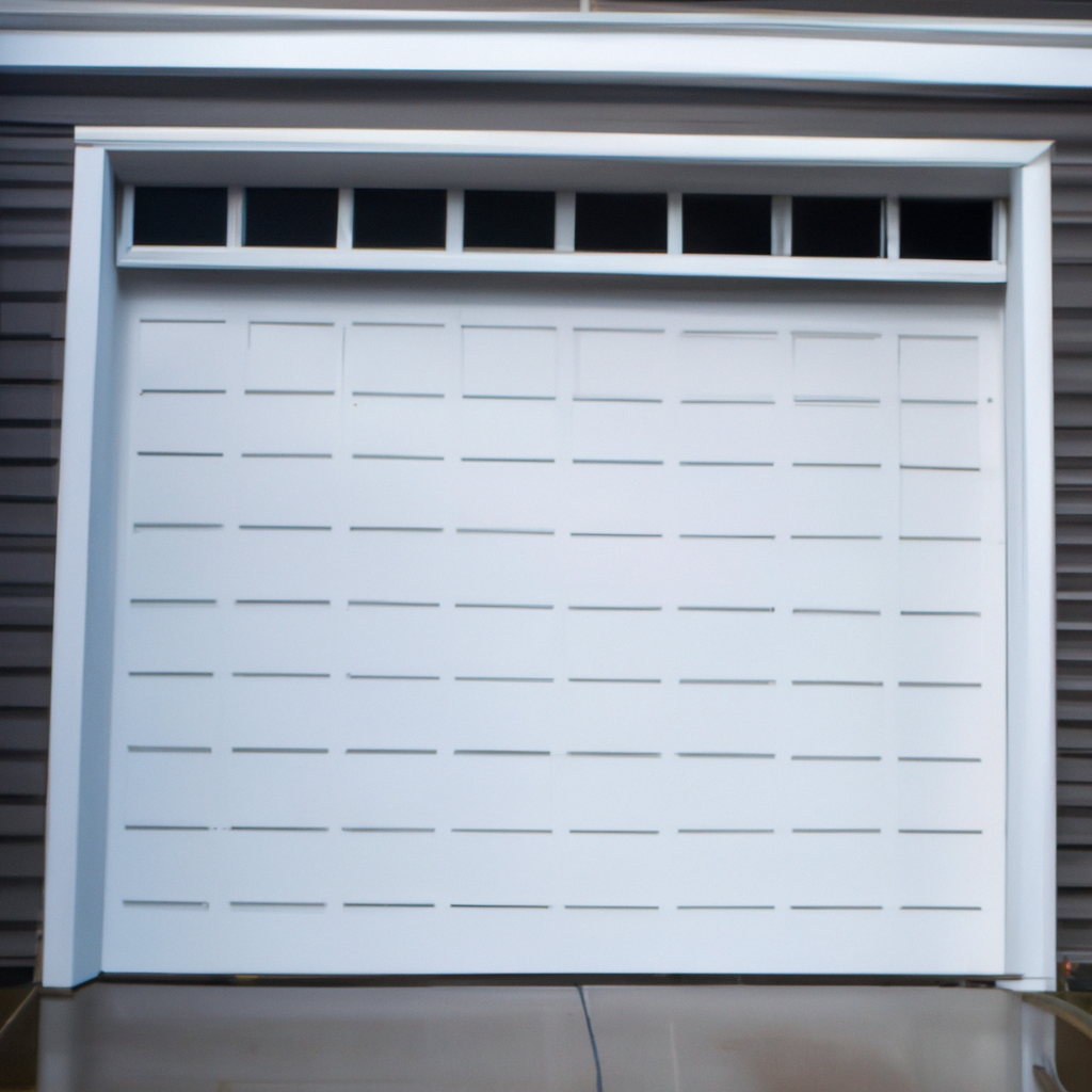 Editorial-style image of a suburban rental property's garage door in South Orange, NJ, showing a clean white door and trim