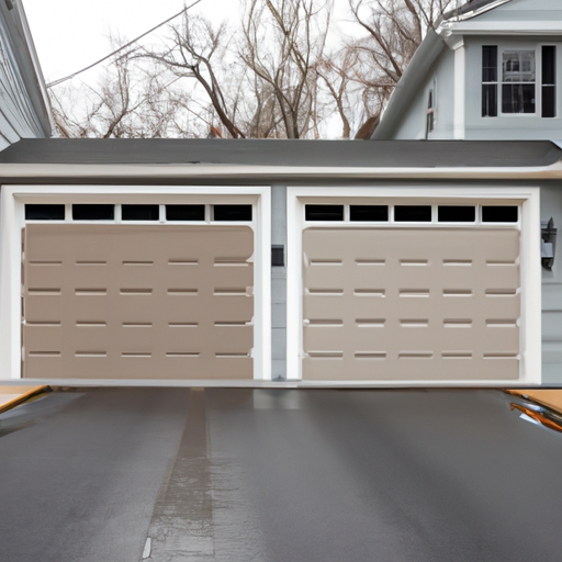Modern insulated garage door on a South Orange, NJ suburban home with clear view of panels and seals.
