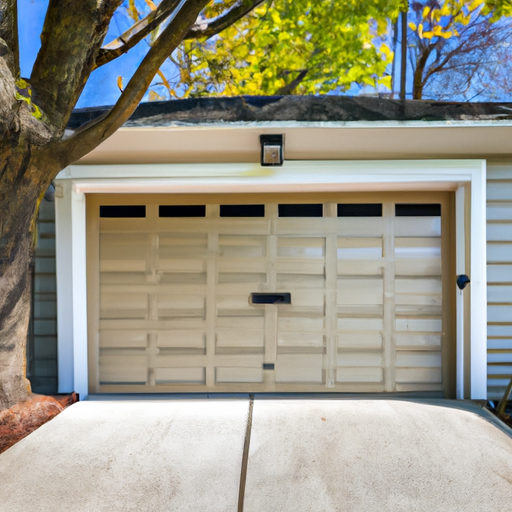 Suburban South Orange driveway with a modern residential garage door and house facade, no people visible.